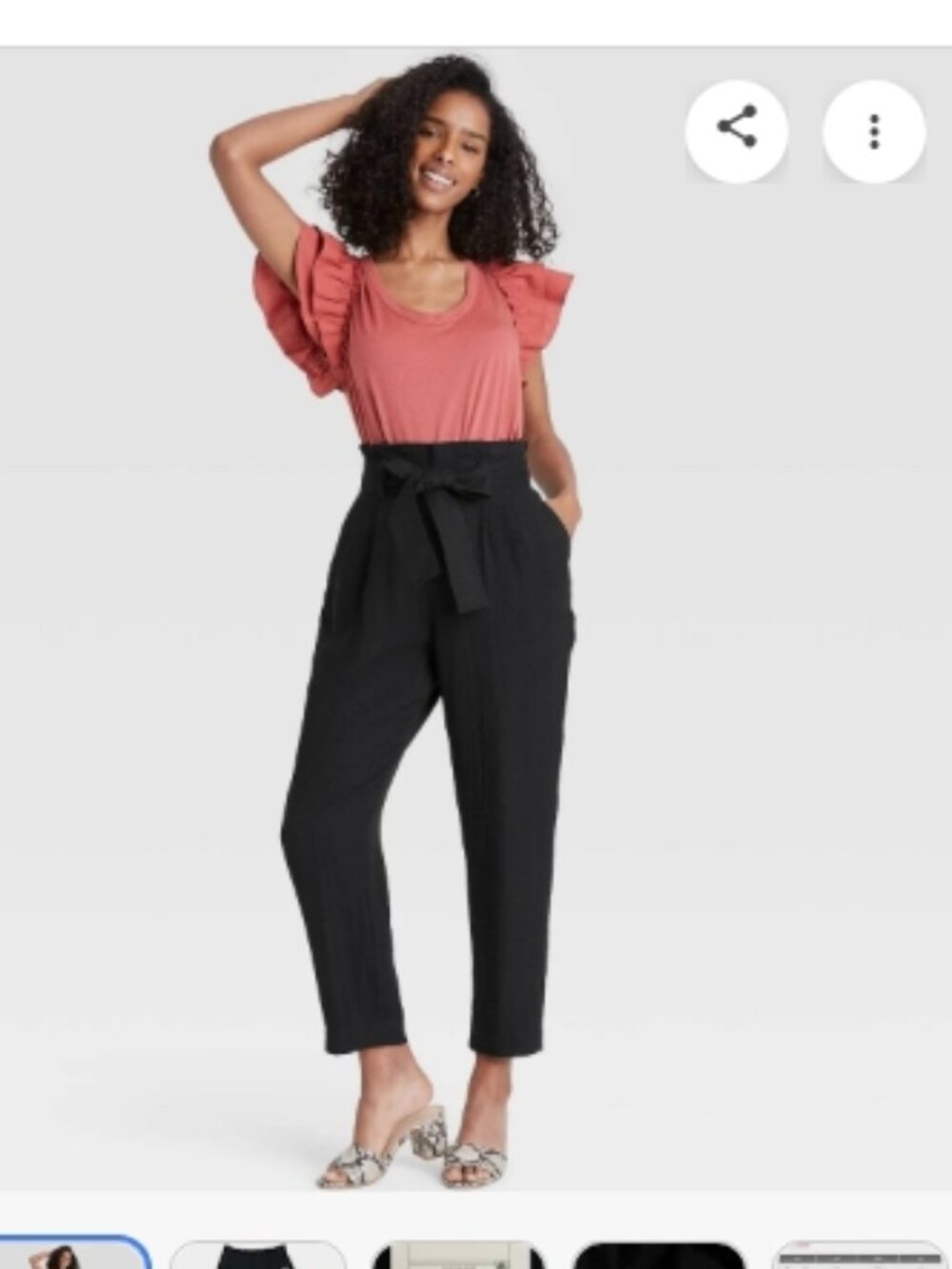 a new day Black Paperbag Waist Jumpsuit